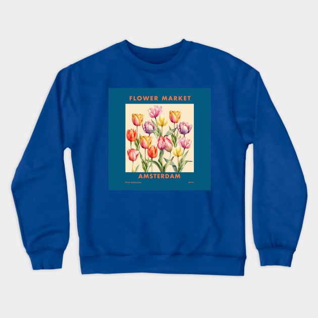 Flower Market Amsterdam Crewneck Sweatshirt by edmproject